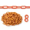 PATIKIL Plastic Chain Links 50 Ft Orange Barrier for Crowd Control-2