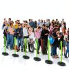 6 Sets Plastic Stanchion Set Traffic Delineator Post Cones with Fillable Base 6.6 ft Plastic Chain and S Hooks Crowd Control Parking Barrier for Traffic Caution Parking Lot Construction Roads (Green)-6