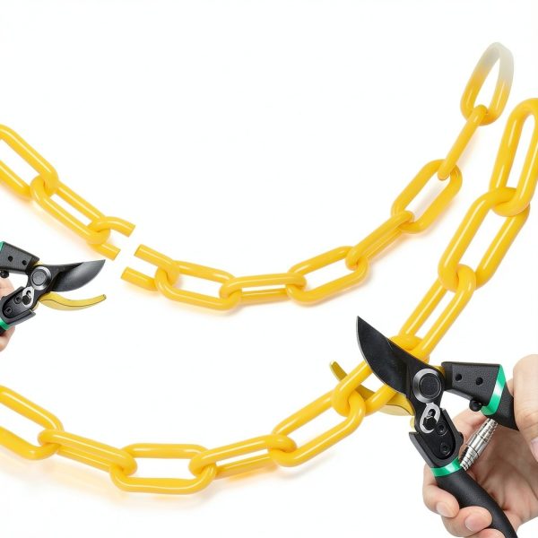 60 Feet Plastic Barrier Chain White,1.5-Inch Link Diameter Safety Barrier Chain，Large Plastic Chain，6MM Plastic Barrier Chain，Plastic Chain Links-4
