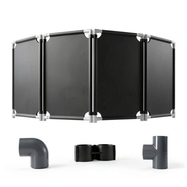 Safety Barricade 4 Panels 7.8FT Black Foldable Security Gate by ACTREY-6