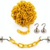 Reliabe1st Yellow Plastic Safety Barrier Chain (13 Feet) with 2 Magnetic Hooks | Loading Dock Kit | Caution Security Chain Safety Chain for Crowd Control, Construction Site | Safety Barrier-0
