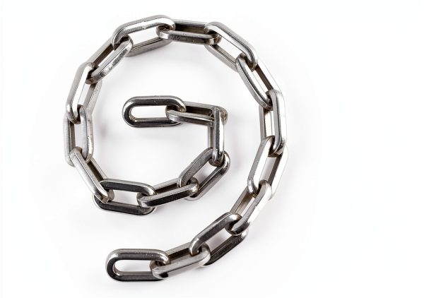 Security Chain OKG 2ft 1/4" Thick Outdoor Gate Chain Silver Anti-Cut-1