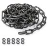 PATIKIL Black Plastic Chain, 10 ft 6mm Safety Barrier Chain for Crowd Control, Queue Line, Parking, Fence, Gate, Concert, Construction Site and Decoration-0