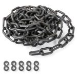 PATIKIL Black Plastic Chain, 10 ft 6mm Safety Barrier Chain for Crowd Control, Queue Line, Parking, Fence, Gate, Concert, Construction Site and Decoration-0