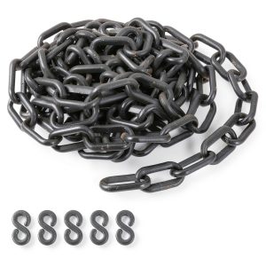 PATIKIL Black Plastic Chain, 10 ft 6mm Safety Barrier Chain for Crowd Control, Queue Line, Parking, Fence, Gate, Concert, Construction Site and Decoration-0