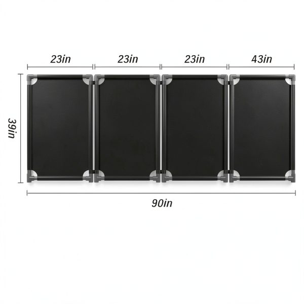 Safety Barricade 4 Panels 7.8FT Black Foldable Security Gate by ACTREY-1