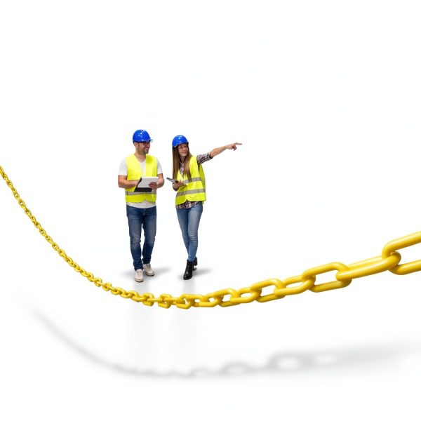Plastic Chain Safety Barrier by Houseables 124ft Yellow 2in UV Weight-5