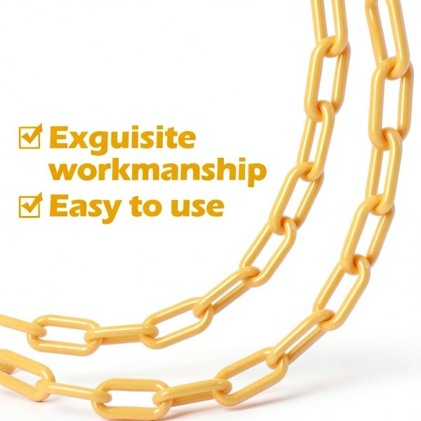 60 Feet Plastic Barrier Chain White,1.5-Inch Link Diameter Safety Barrier Chain，Large Plastic Chain，6MM Plastic Barrier Chain，Plastic Chain Links-3