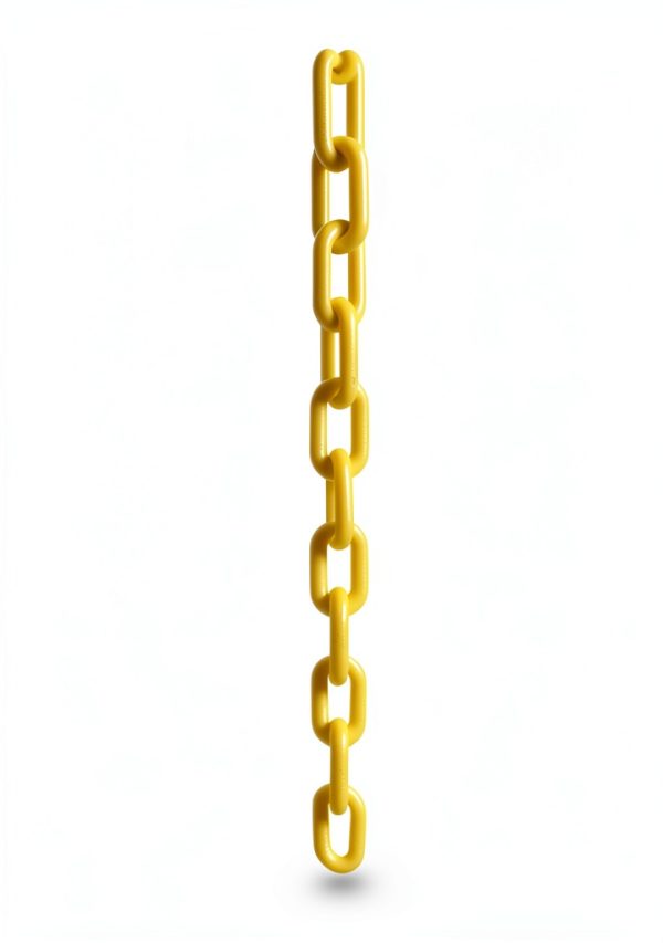 Reliabe1st Yellow Plastic Safety Barrier Chain (13 Feet) with 2 Magnetic Hooks | Loading Dock Kit | Caution Security Chain Safety Chain for Crowd Control, Construction Site | Safety Barrier-4