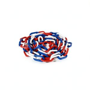 FlexiLink Plastic Chain by Insel – 2" UV Link, 10‑Ft Red White Blue-0