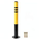 Safety Bollard CYGJSYEA 30" x 3" with Reflective Tape & Anchor Bolts-0