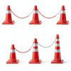 Plastic Traffic Chain 64ft with 12 Red White Cone Connectors Xuhal-2