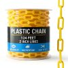 Plastic Chain Safety Barrier by Houseables 124ft Yellow 2in UV Weight-0