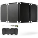 Safety Barricade 4 Panels 7.8FT Black Foldable Security Gate by ACTREY-0