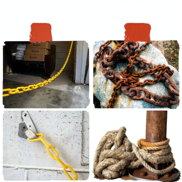 Plastic Chain Safety Barrier by Houseables 124ft Yellow 2in UV Weight-4