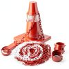 Plastic Traffic Chain 64ft with 12 Red White Cone Connectors Xuhal-6