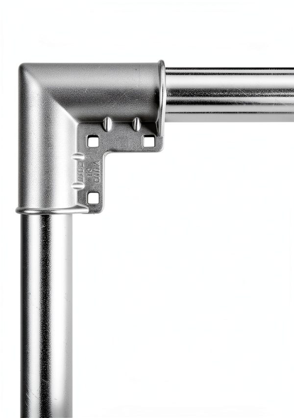Acrux7 8 Pack Aluminum Chain Link Fence Gate Corners for 1-3/8" x 1-3/8" Outdoor Diameter Pipe, Chain Link Fence Parts Gate Elbow, Pressed Gate Corner, Bolts and Nuts Included-2