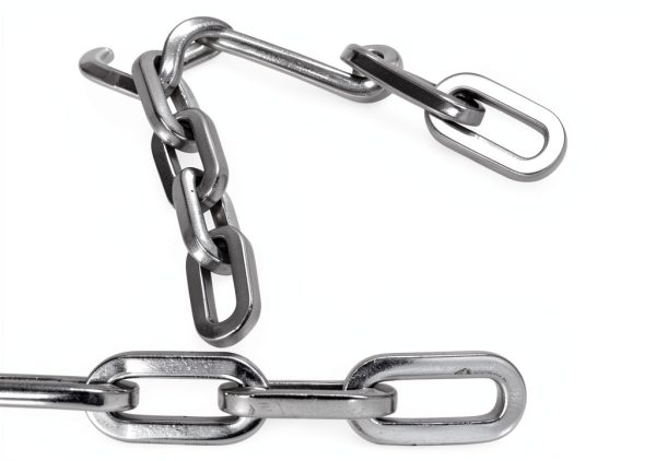 Security Chain OKG 2ft 1/4" Thick Outdoor Gate Chain Silver Anti-Cut-2