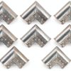 Acrux7 8 Pack Aluminum Chain Link Fence Gate Corners for 1-3/8" x 1-3/8" Outdoor Diameter Pipe, Chain Link Fence Parts Gate Elbow, Pressed Gate Corner, Bolts and Nuts Included-0