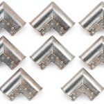 Acrux7 8 Pack Aluminum Chain Link Fence Gate Corners for 1-3/8" x 1-3/8" Outdoor Diameter Pipe, Chain Link Fence Parts Gate Elbow, Pressed Gate Corner, Bolts and Nuts Included-0