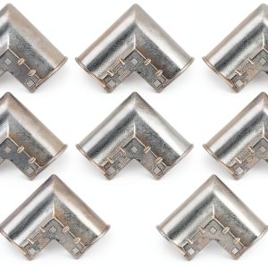 Acrux7 8 Pack Aluminum Chain Link Fence Gate Corners for 1-3/8" x 1-3/8" Outdoor Diameter Pipe, Chain Link Fence Parts Gate Elbow, Pressed Gate Corner, Bolts and Nuts Included-0