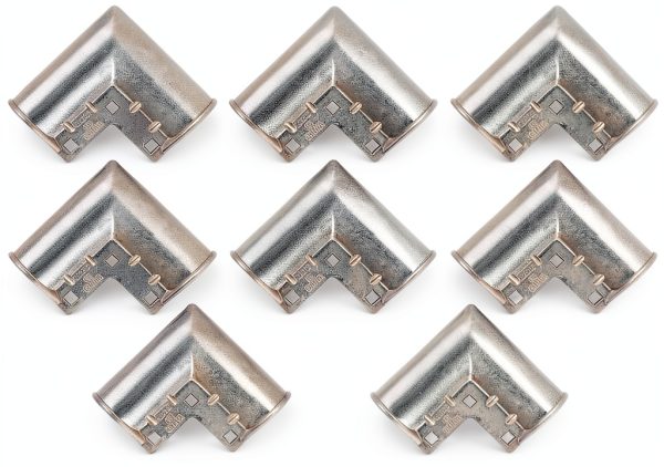Acrux7 8 Pack Aluminum Chain Link Fence Gate Corners for 1-3/8" x 1-3/8" Outdoor Diameter Pipe, Chain Link Fence Parts Gate Elbow, Pressed Gate Corner, Bolts and Nuts Included-0